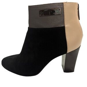 Calvin Klein Joelle Ankle Bootie Mixed Media: Leather, Suede,